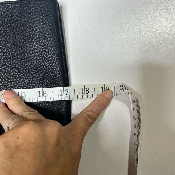 Vince Camuto Vegan Leather Black Gray Stripe Tote Bag New! - Picture 7 of 7